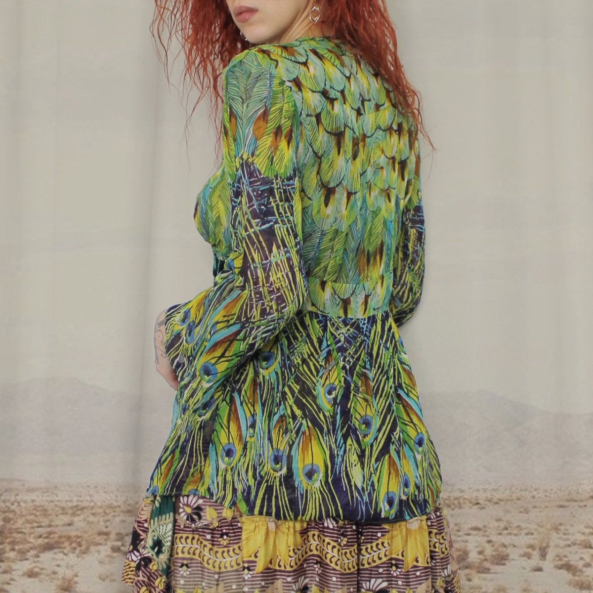 Other 🦚PEACOCK BLOUSE🦚 Size L / US 10 / IT 46 - 3 Thumbnail