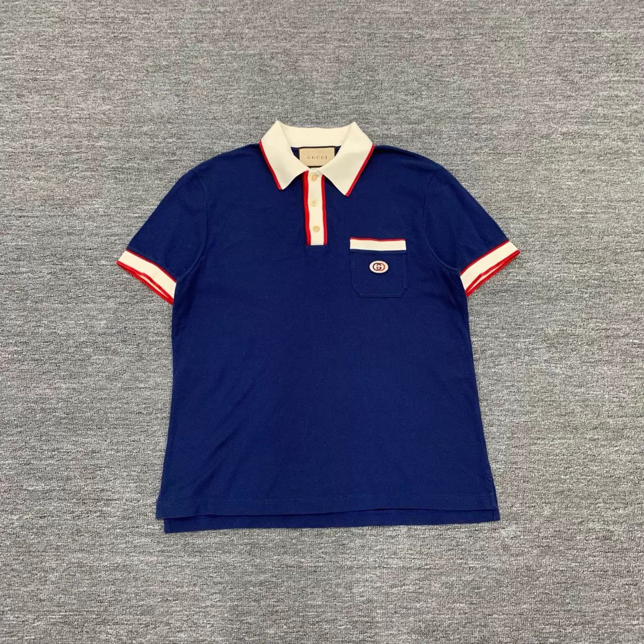 Gucci Gucci Navy Blue Short-Sleeve Polo Shirt L 95 New Size US L / EU 52-54 / 3 - 1 Thumbnail