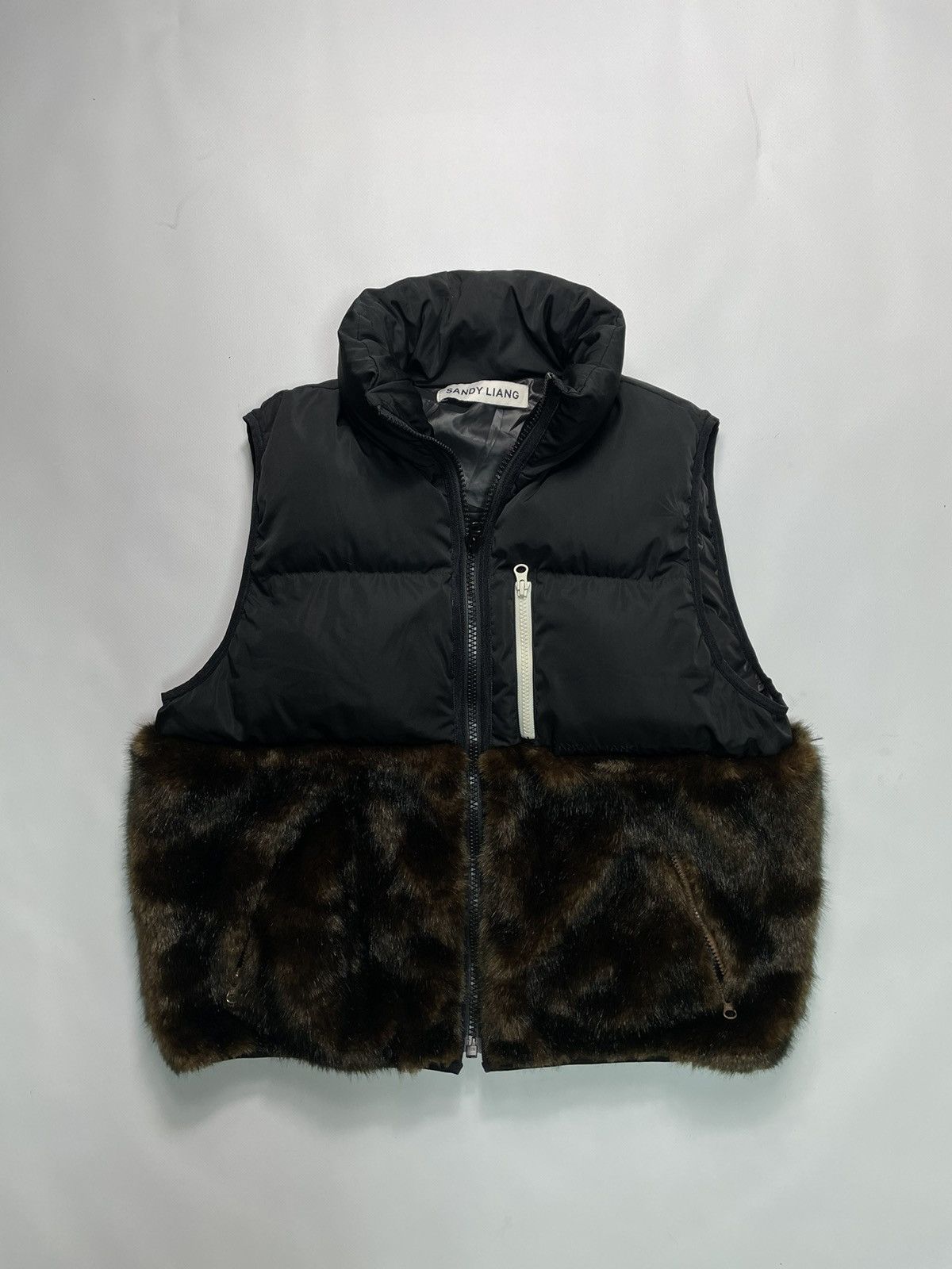 Sandy Liang Faux Fur Fleece Vest Size M Medium