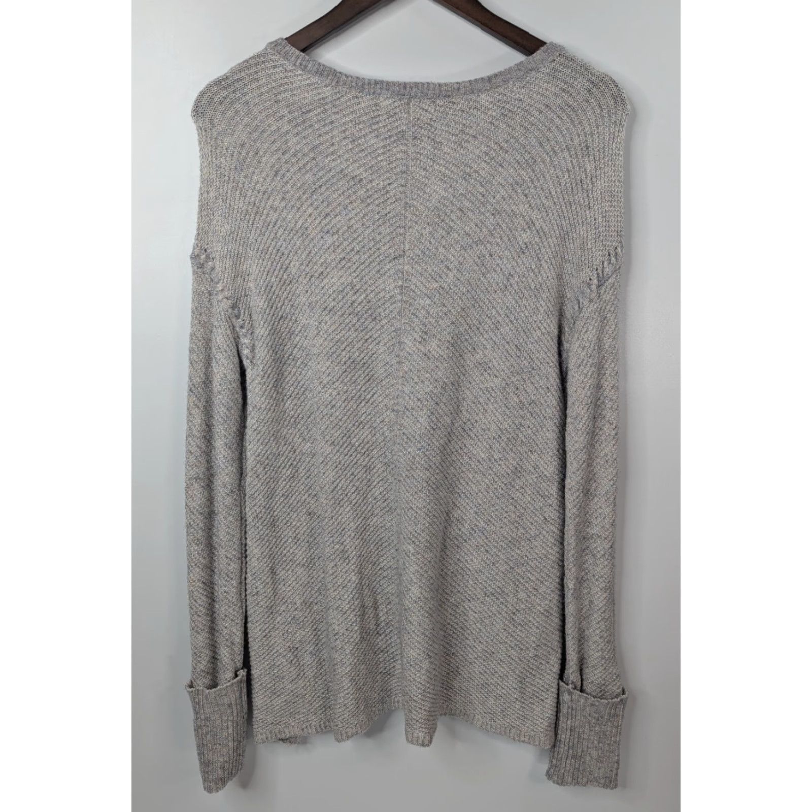 Vintage Knox Rose Top Shirt Sweater Women's Small Gray Tie Neck Waffle Knit Cottagecore Size S / US 4 / IT 40 - 4 Thumbnail