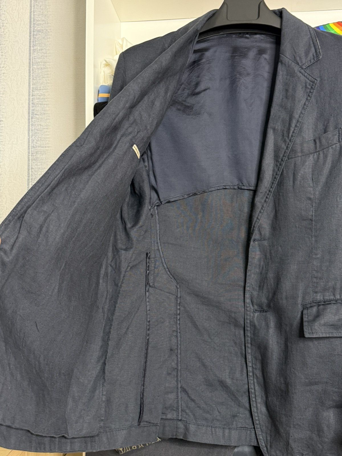 Burberry Burberry London Navy Blue Linen Blazer size 50 Size 50R - 11 Thumbnail