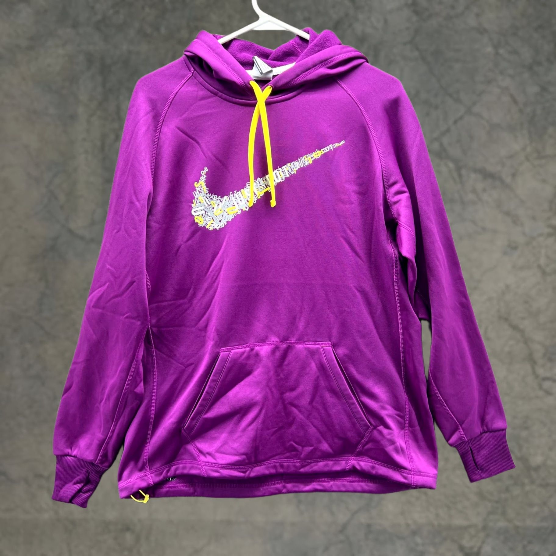 Nike Nike Hoodie Mens Large Purple Big Swoosh Pullover Fleece Therma Sweater Jacket Size US L / EU 52-54 / 3 - 1 Thumbnail