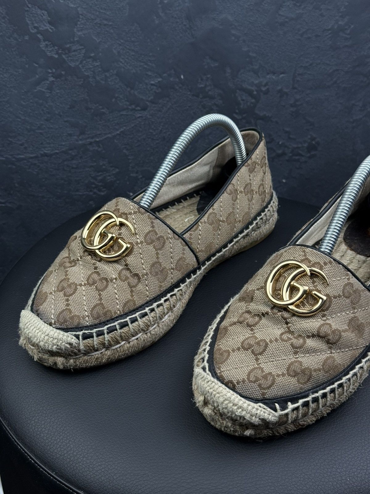 Gucci Gucci GG Supreme Canvas Monogram Espadrille Flats Slip Ons Size US 6 / IT 36 - 2 Thumbnail