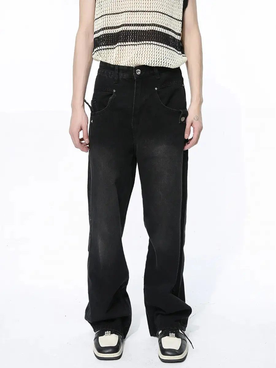 Japanese Brand Retro loose straight leg wide leg jeans Size US 32 / EU 48 - 3 Thumbnail