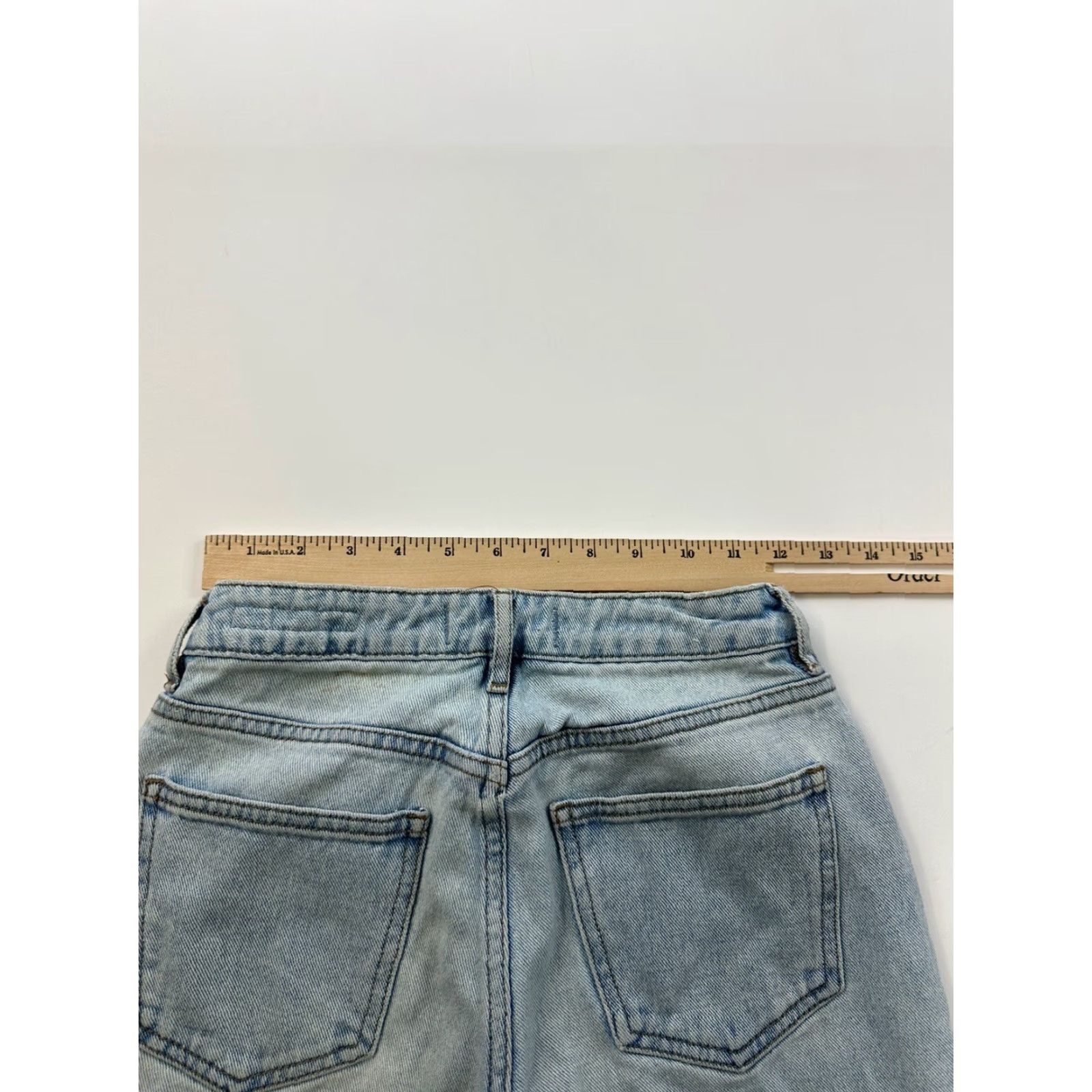 Pacsun VINTAGE PacSun Mom Jeans Blue Light Wash 24 Women Jeans Solid Acid Wash Button Zipper Size 42" / US 20 - 7 Thumbnail