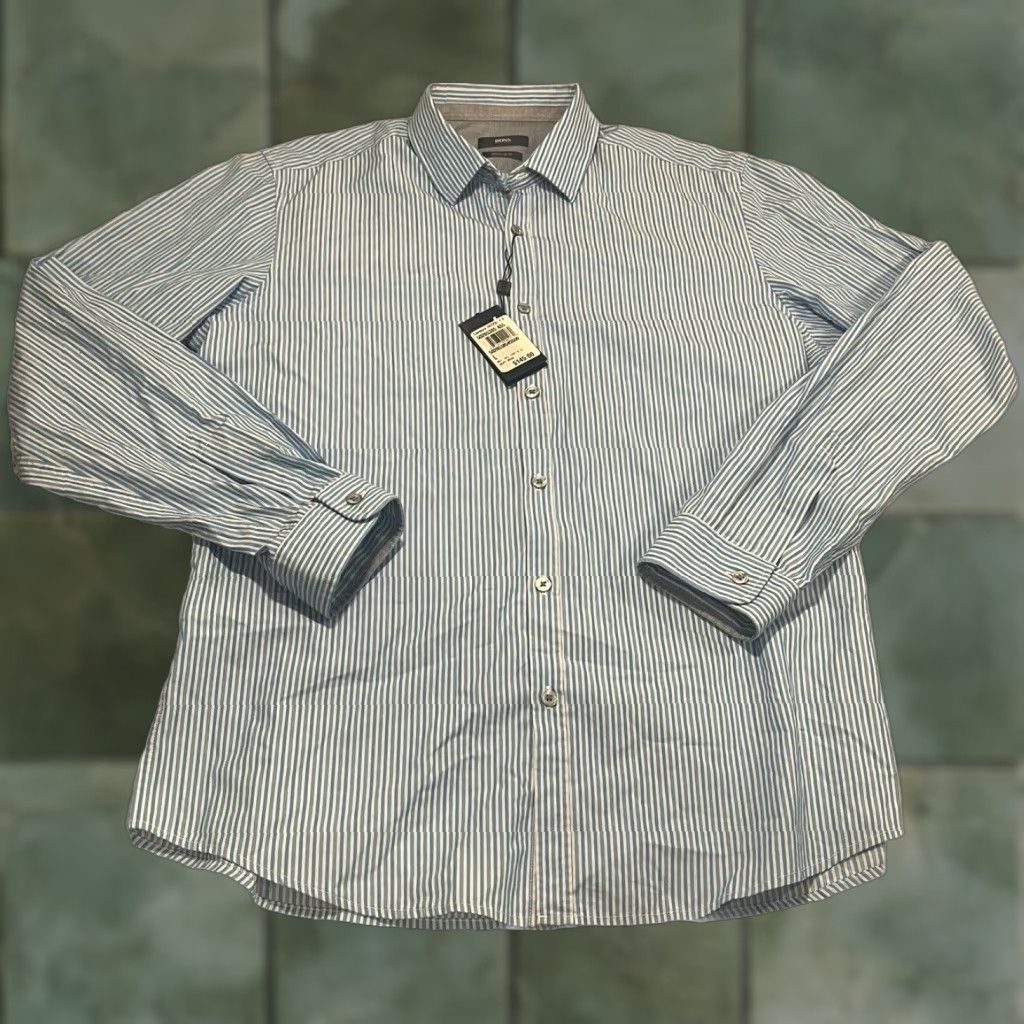 Hugo Boss NWT MENS HUGO BOSS REGULAR FIT LORENZO STRIPE BUTTON UP SHIRT SZ L Size US L / EU 52-54 / 3 - 1 Thumbnail