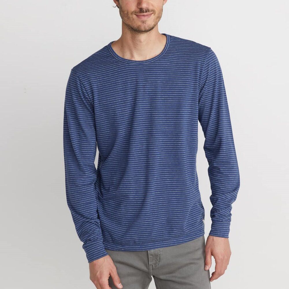 Marine Layer Marine Layer Benson Crewneck Blue Striped Top Size S Size US S / EU 44-46 / 1 - 1 Thumbnail