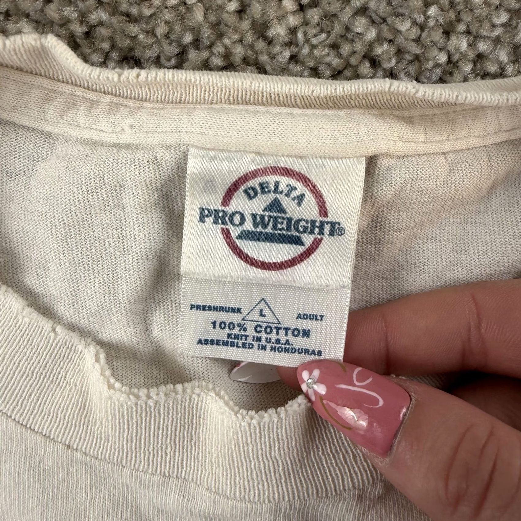 Delta VINTAGE I'd Rather Be In My Garage Tee Mens Large White Delta Pro Weight Shirt Size US L / EU 52-54 / 3 - 4 Thumbnail
