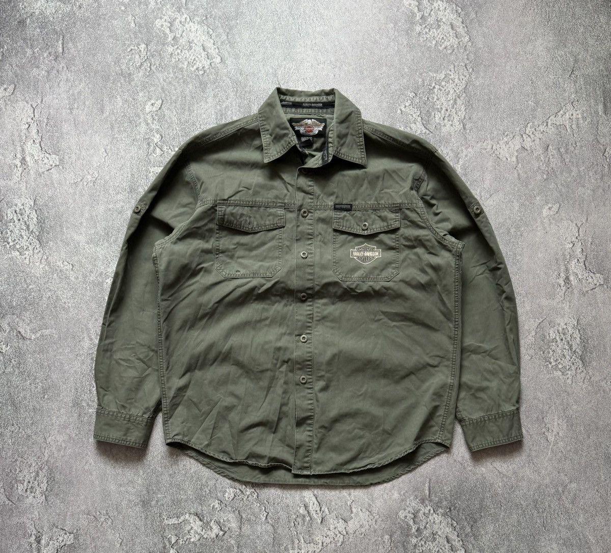 Harley Davidson × Vintage Harley Davidson XL logo ride free shirt button up long sleev Size US XL / EU 56 / 4 - 9 Thumbnail