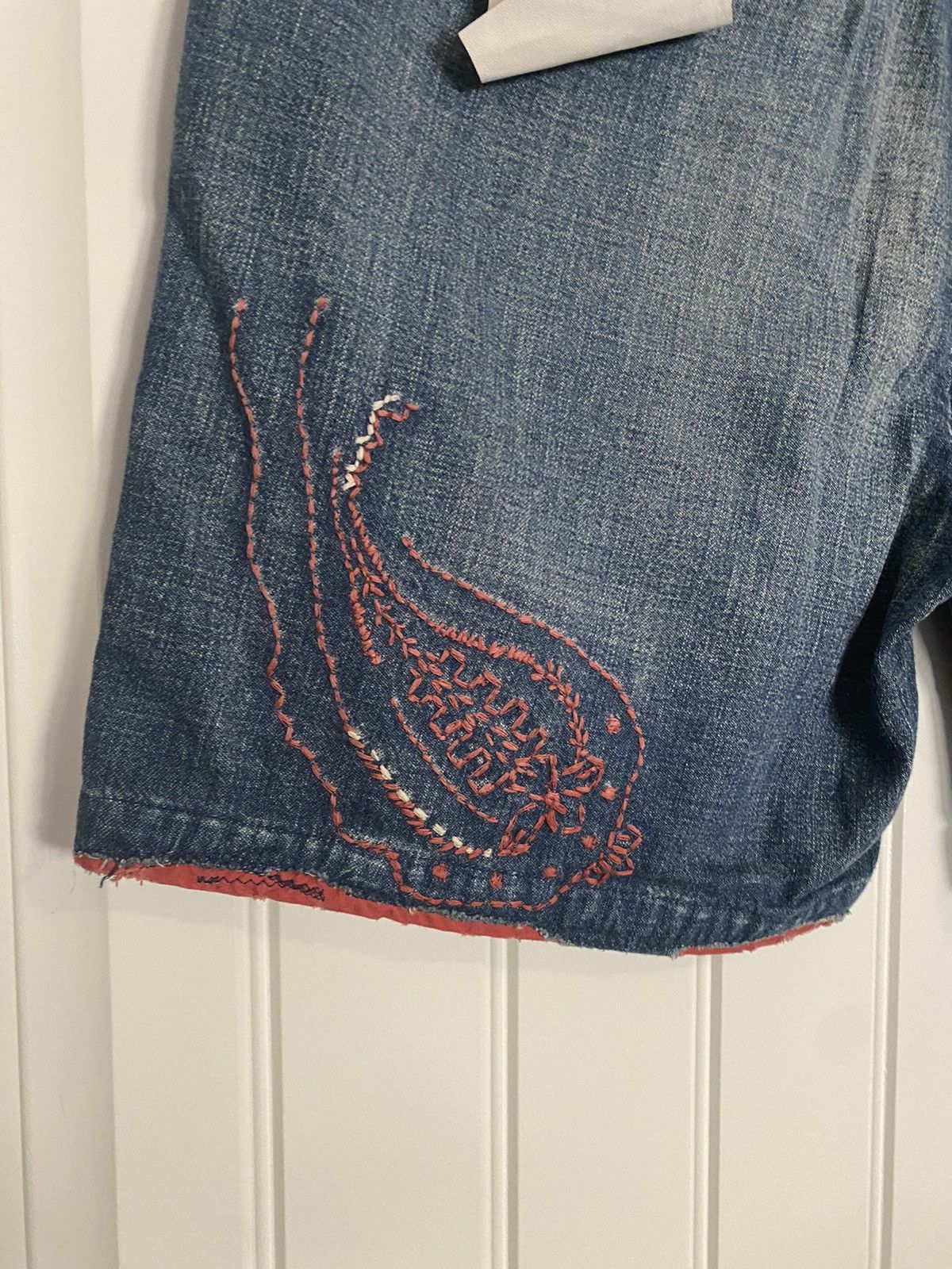 Kapital Kapital Red Paisley Denim Shorts Size US 32 / EU 48 - 7 Thumbnail