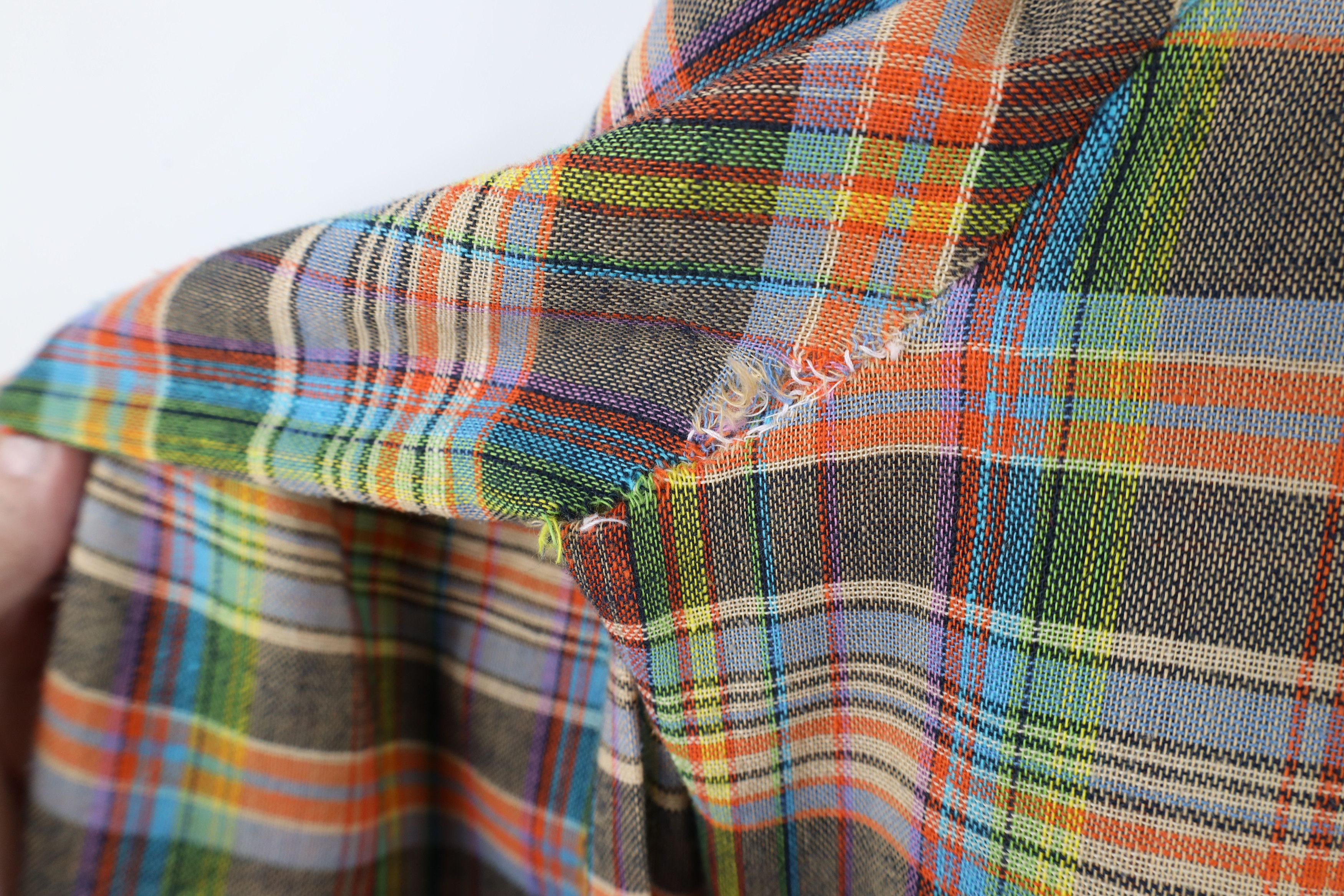 Vintage Vintage 70s Streetwear Plaid Knit Tapered Button Shirt USA Size US M / EU 48-50 / 2 - 9 Thumbnail