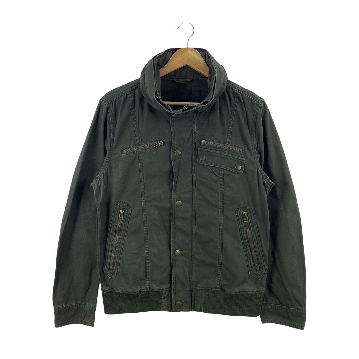 Von Dutch VON DUTCH Olive Hooded Field Bomber Jacket Multi Pocket Size US L / EU 52-54 / 3 - 3 Thumbnail