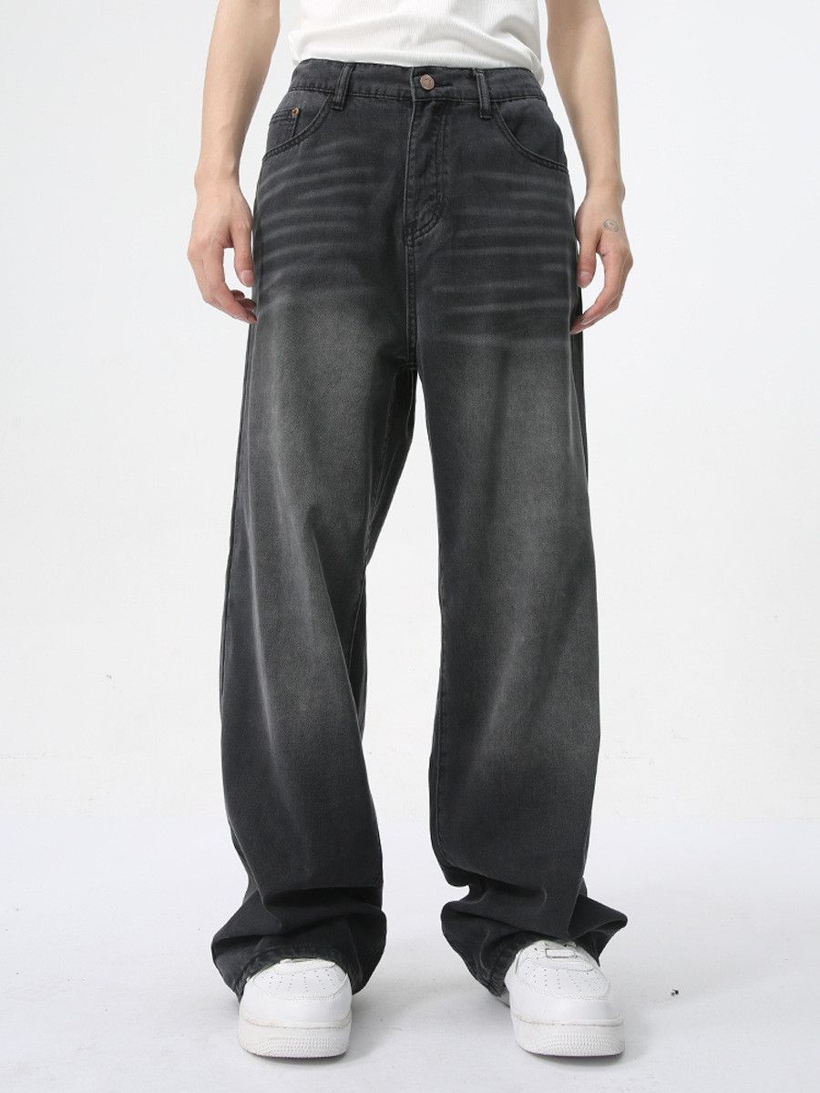 Japanese Brand Men's American style black straight leg loose jeans Size US 32 / EU 48 - 1 Thumbnail