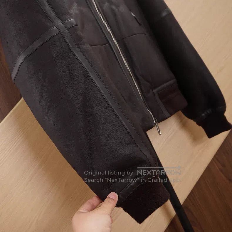 Loro Piana Loro Piana Men's Leather and Wool Blended Jacket Size US L / EU 52-54 / 3 - 6 Thumbnail