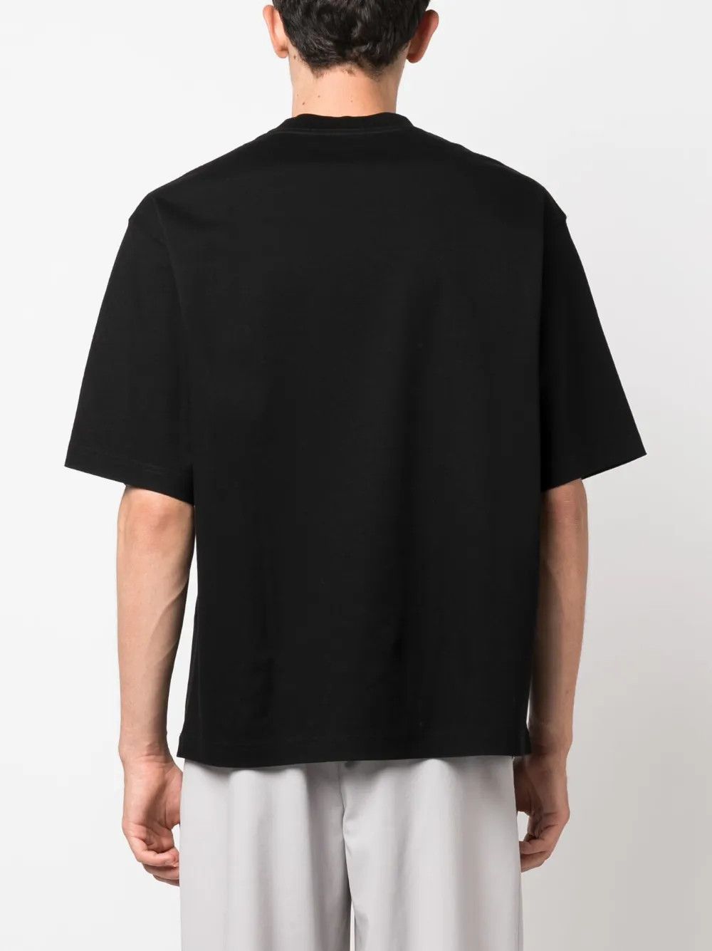 Lanvin oc11z0426 Logo Applique Cotton T-Shirt in Black Size US L / EU 52-54 / 3 - 4 Thumbnail