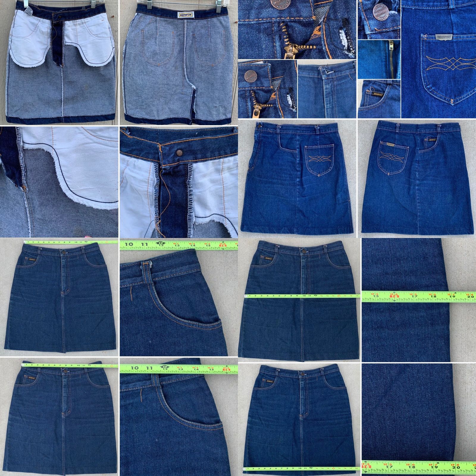Vintage VINTAGE Bidanpow Denim Skirt High Waist Jean Skirt Size 26 28 1/2” Waist Blue Cotton Denim Short Mini Skirt Women 70s 80s Style Mens Womens Girls Size 26" / US 2 / IT 38 - 8 Thumbnail