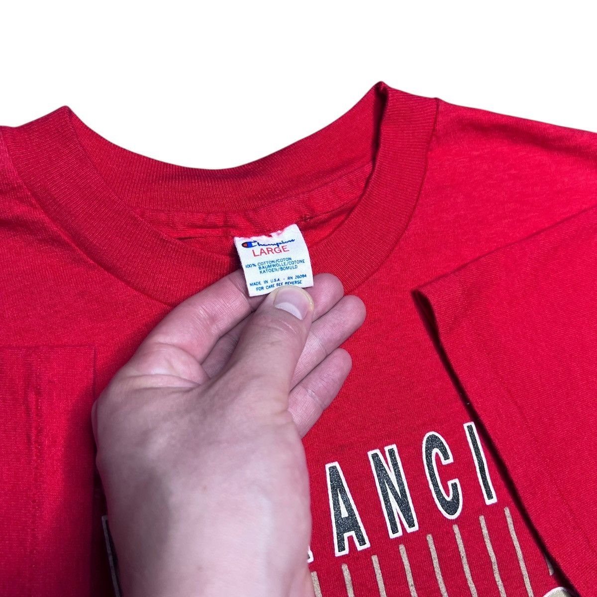 Champion 1980s NFL San Francisco 49ers Spell Out Champion Graphic Tee Size US L / EU 52-54 / 3 - 3 Thumbnail