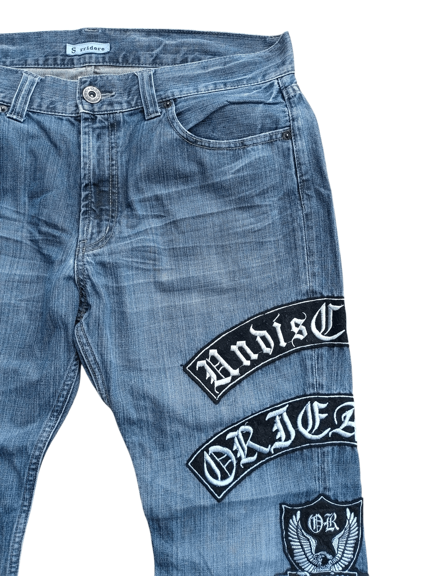 Japanese Brand FLARED RARE❤️‍🔥SORRIDERE RIPPED PATCHWORK JEANS Size US 36 / EU 52 - 13 Thumbnail