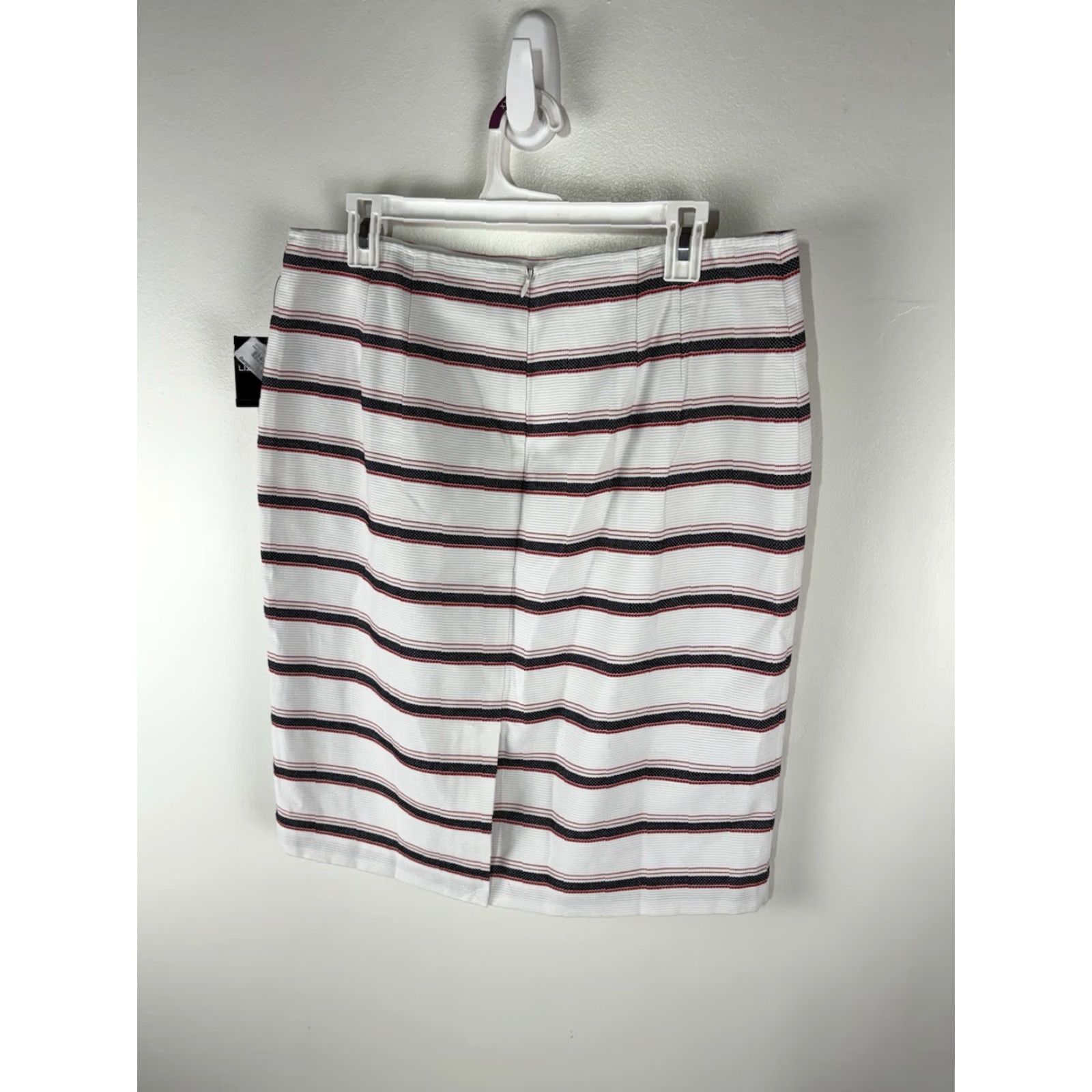 Liz Claiborne Liz Claiborne Career White/Multi Striped Midi Skirt Womens Size 14 New Size 36" / US 14 / IT 50 - 4 Thumbnail