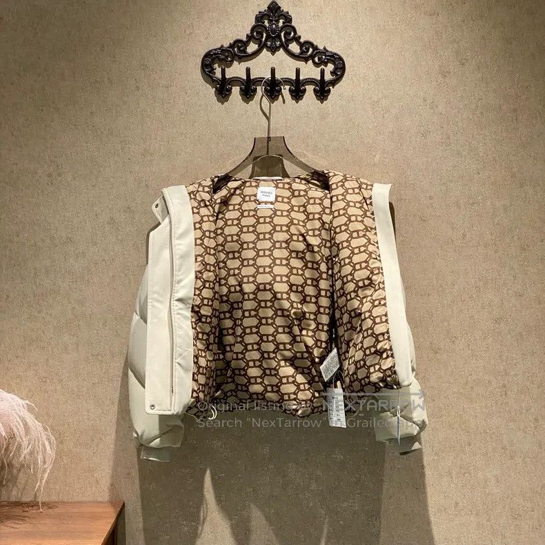 Hermes Hermes Beige Lined Monogrammed Hooded Down Jacket Size XXS / US 00 / IT 34 - 5 Thumbnail