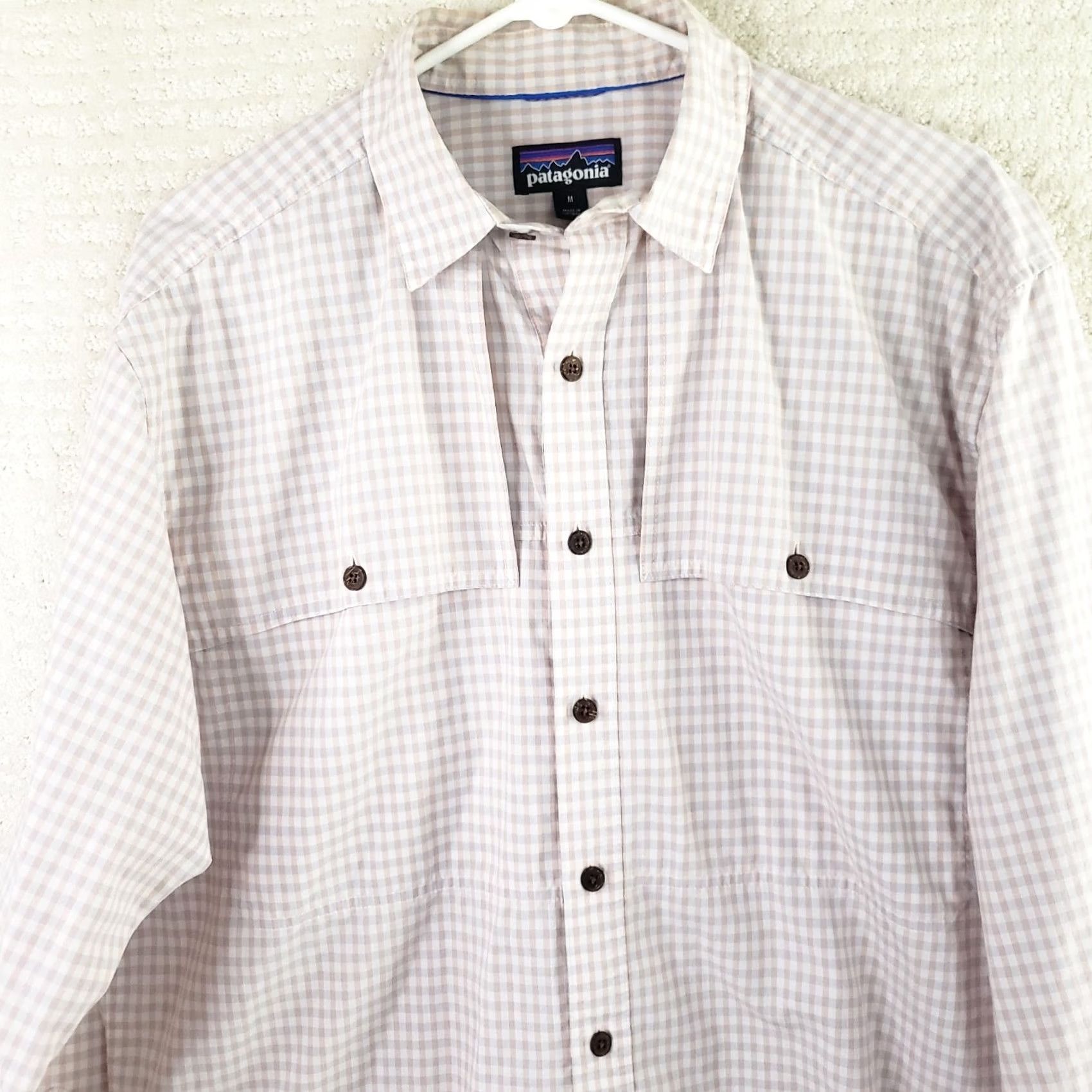 Patagonia Patagonia Shirt Mens Medium Pink Plaid Short Sleeve Button Up Chest Pocket Embroidered Logo Casual Knit Cotton Size US M / EU 48-50 / 2 - 2 Thumbnail
