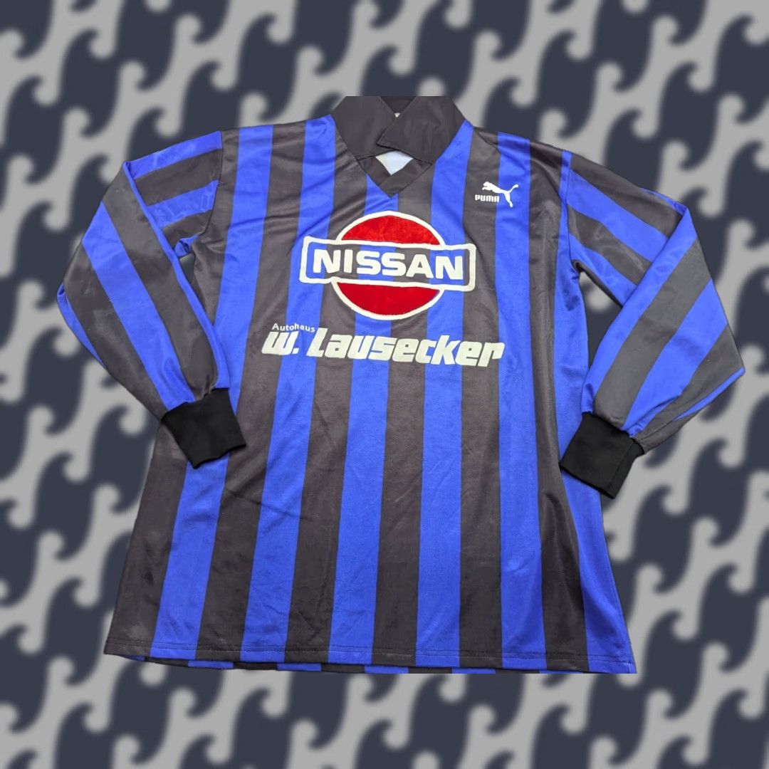 Puma VINTAGE PUMA Football Jersey XL Striped Black Blue Retro Unisex Adults T-Shirt Sports Boy/Man Mens Men/Womens Size US XL / EU 56 / 4 - 1 Thumbnail