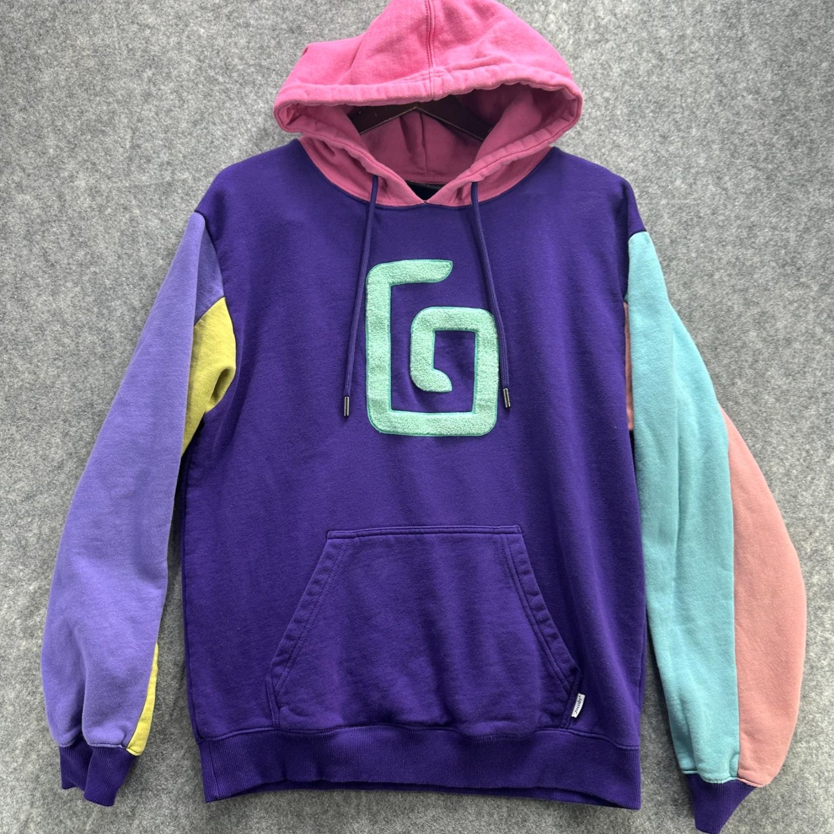 Logo 7 Karl Jacobs Hoodie Mens Medium Purple Colorblock Logo 100% Cotton Pullover Hoodie Pockets Graphic Print Multicolor 2021 Mens Size US M / EU 48-50 / 2 - 2 Thumbnail