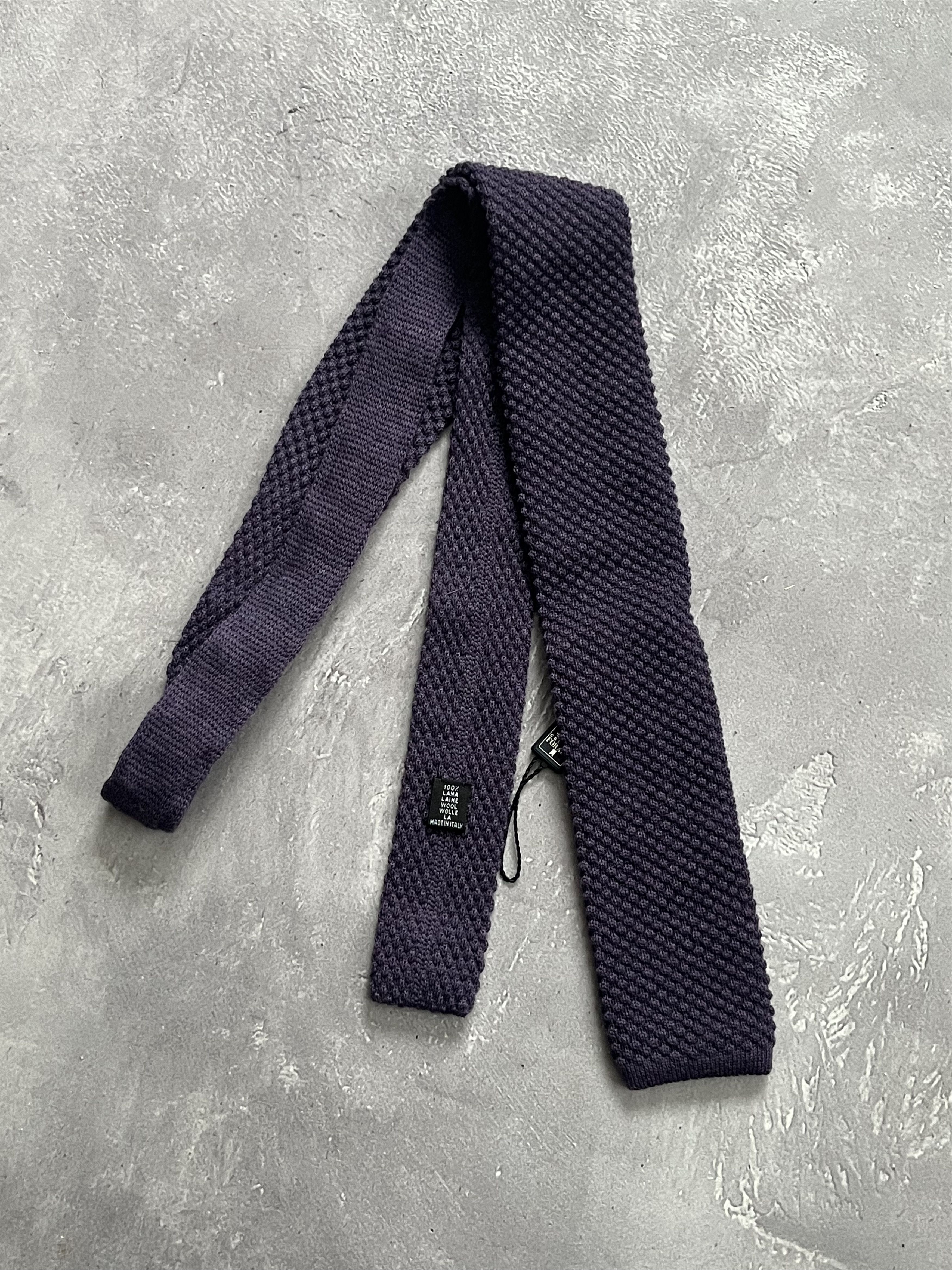 Pal Zileri Pal Zileri Knit Tie Wool Purple Textured Smart Casual Retro Size ONE SIZE - 1 Thumbnail