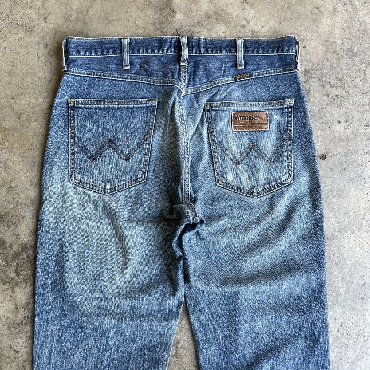 Wrangler 🔥Vintage Wrangler WM0383 Stoned Washed Distress Jeans Size US 34 / EU 50 - 5 Thumbnail