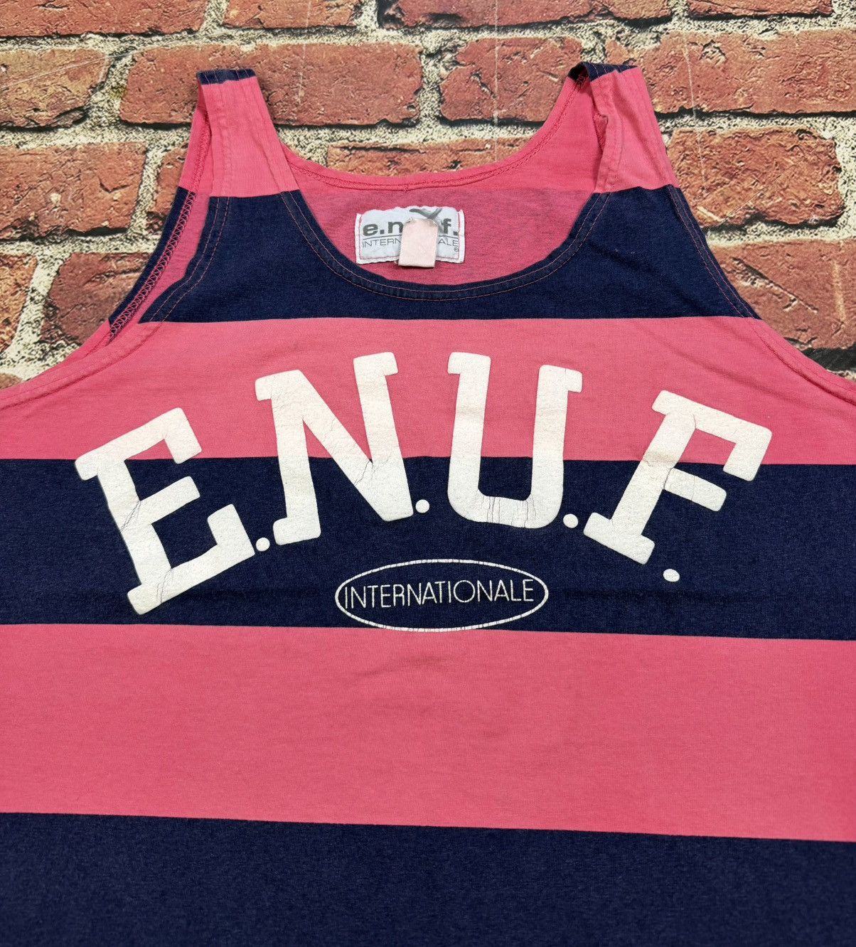 Other Vintage ENUF INTERNATIONALE Striped Tank Top 90s Surf Beach Size US M / EU 48-50 / 2 - 4 Thumbnail