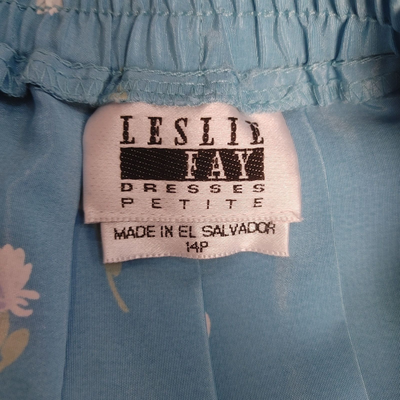 Other Leslie Fay Petites 14P Robins Egg Blue White Floral Skirt Size 36" / US 14 / IT 50 - 3 Thumbnail