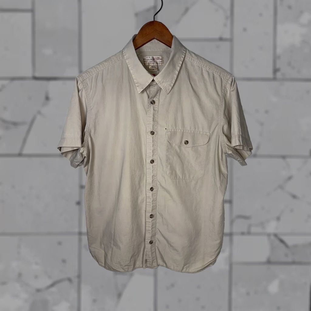 Filson FILSON Beige Short Sleeve Button-Up Mens M Regular Size Shirt Size US 31 - 1 Thumbnail