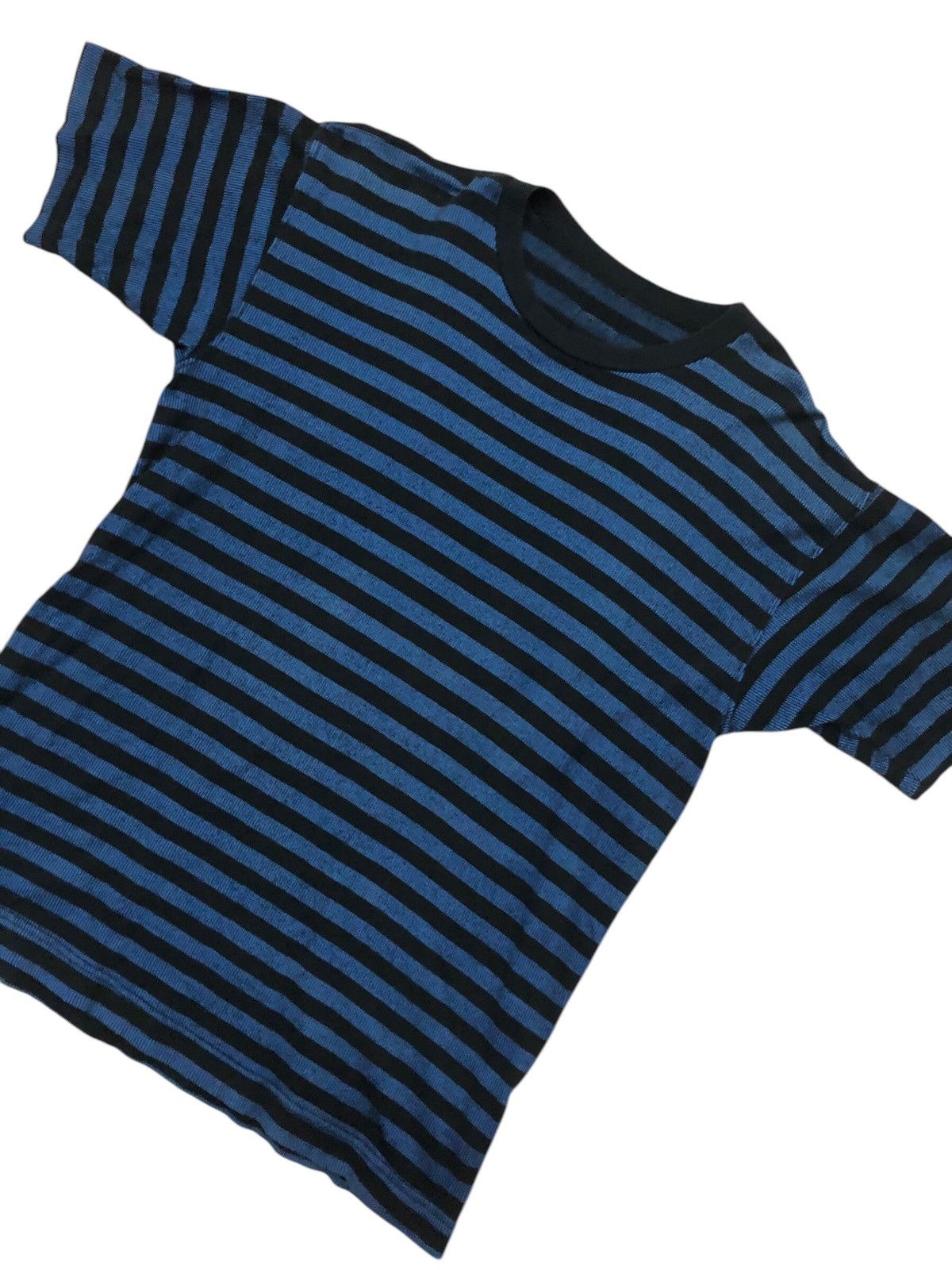 Issey Miyake Issey Miyake Stripes Blue Black Tee Size US M / EU 48-50 / 2 - 3 Thumbnail