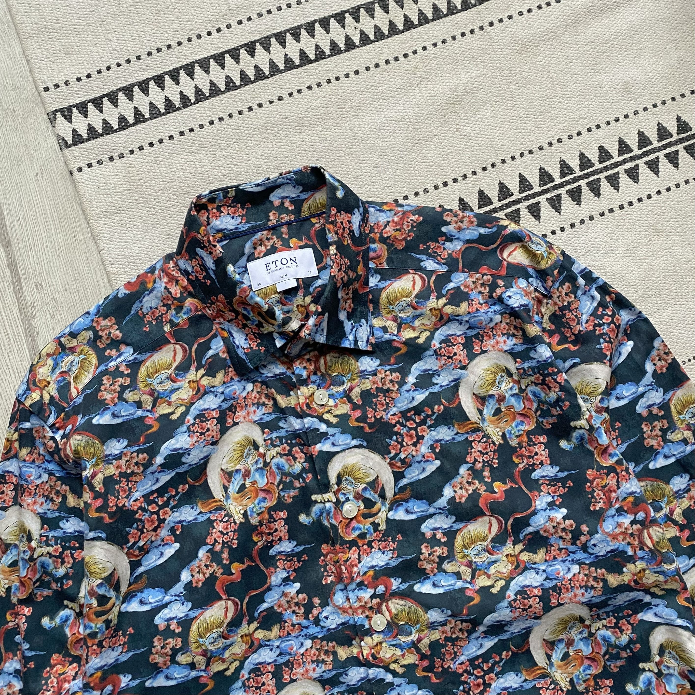 Eton Designer ETON Japanese Pattern Shirt multicolor Size US S / EU 44-46 / 1 - 3 Thumbnail