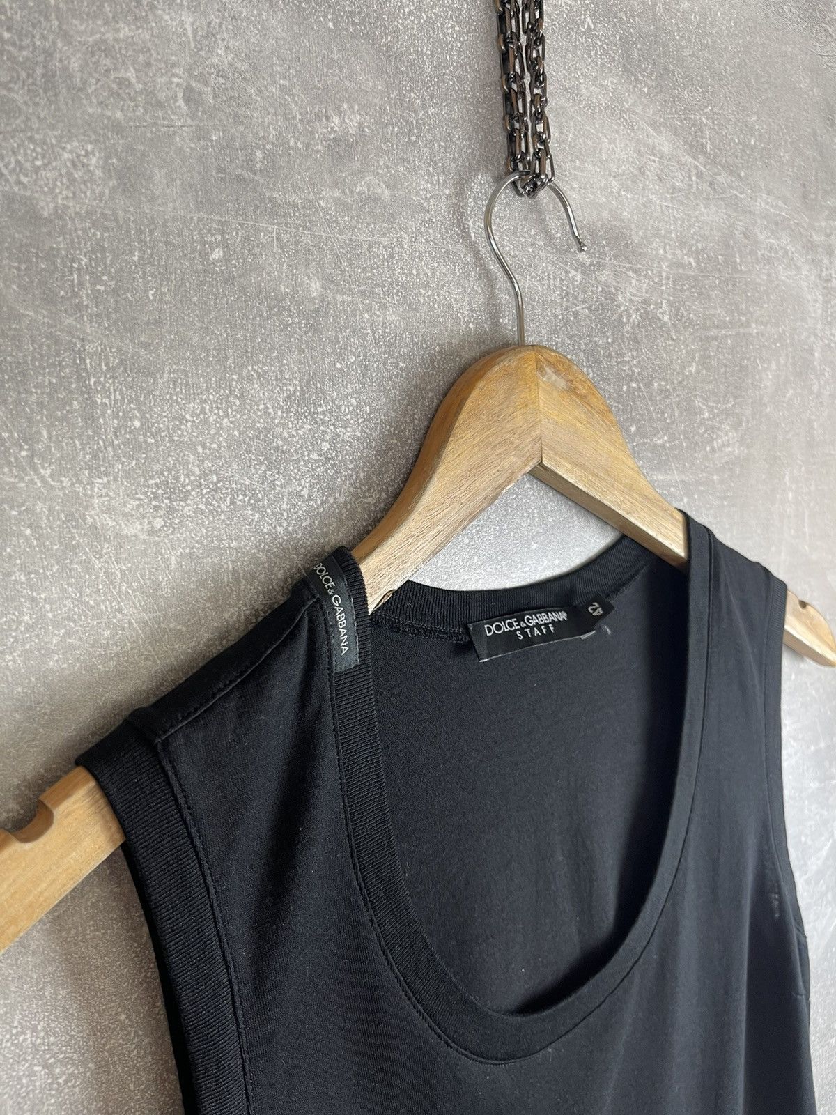 Dolce & Gabbana Dolce & Gabbana Staff Black Tank Top Cotton Sleeveless Shirt Size M / US 6-8 / IT 42-44 - 4 Thumbnail