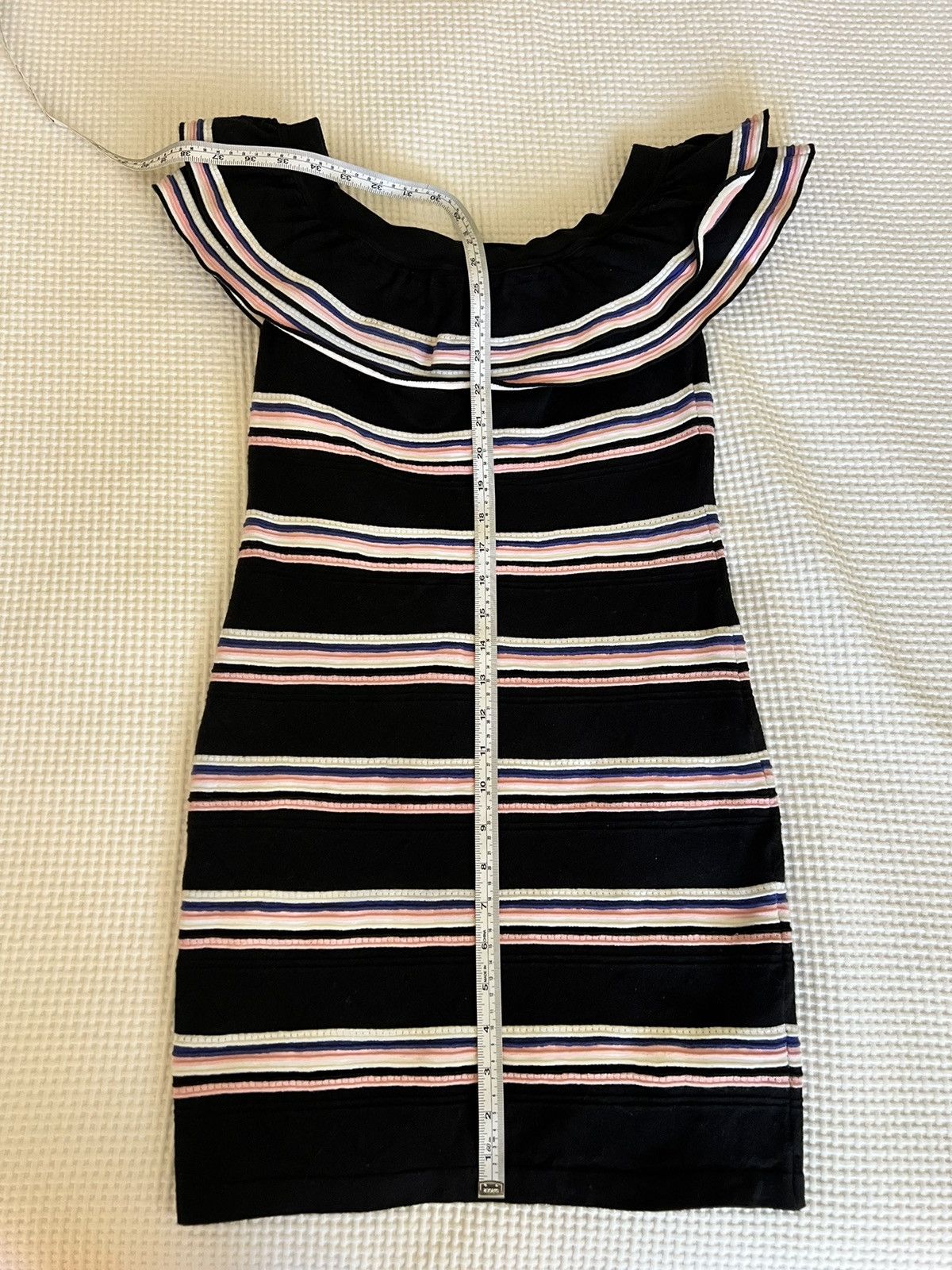 MSGM MSGM | Striped Off Shoulder Knit Mini Dress Size S / US 4 / IT 40 - 3 Thumbnail