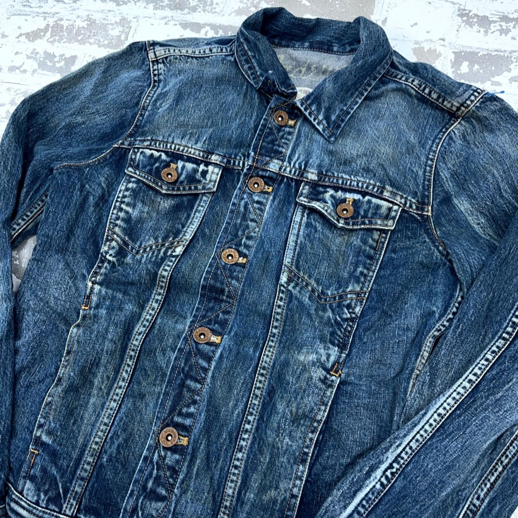 Madewell Madewell Jacket Women M Denim Blue Jean Dark Wash Faded Trucker Retro 80s 90s Hipster Modern Classic Biker All Seasons Pockets Size 32" / US 10 / IT 46 - 3 Thumbnail