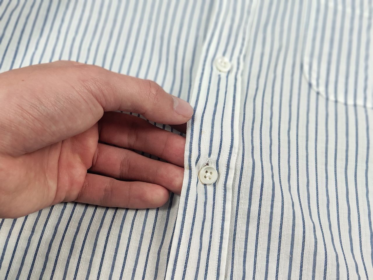 Glanshirt Glanshirt Japan Design Blue/White Striped button Shirt Size US M / EU 48-50 / 2 - 15 Thumbnail