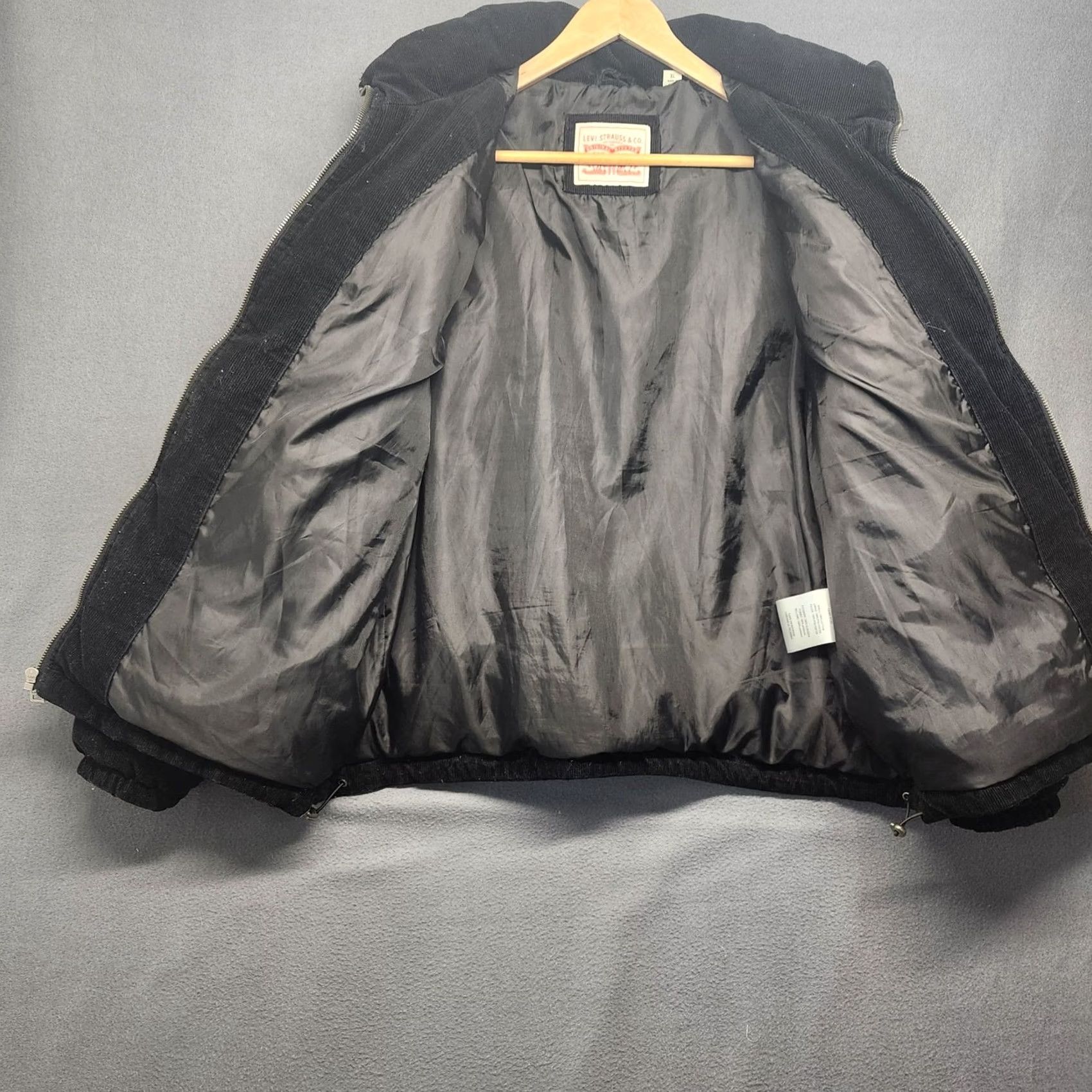 Levi's Levi Strauss Mens XL Black Corduroy Puffer Jacket Insulated Coat Size US XL / EU 56 / 4 - 3 Thumbnail