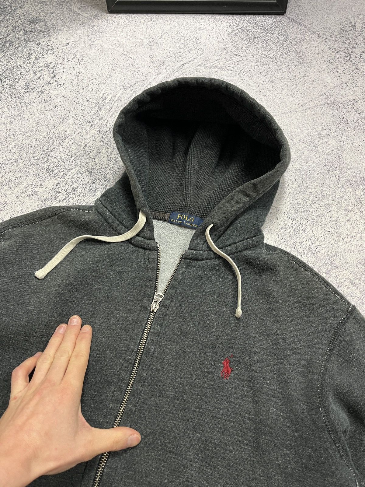 Polo Ralph Lauren × Ralph Lauren Polo Ralph Lauren Grey Zip Up Hoodie Red Pony Hype PRL Y2K Size US L / EU 52-54 / 3 - 7 Thumbnail