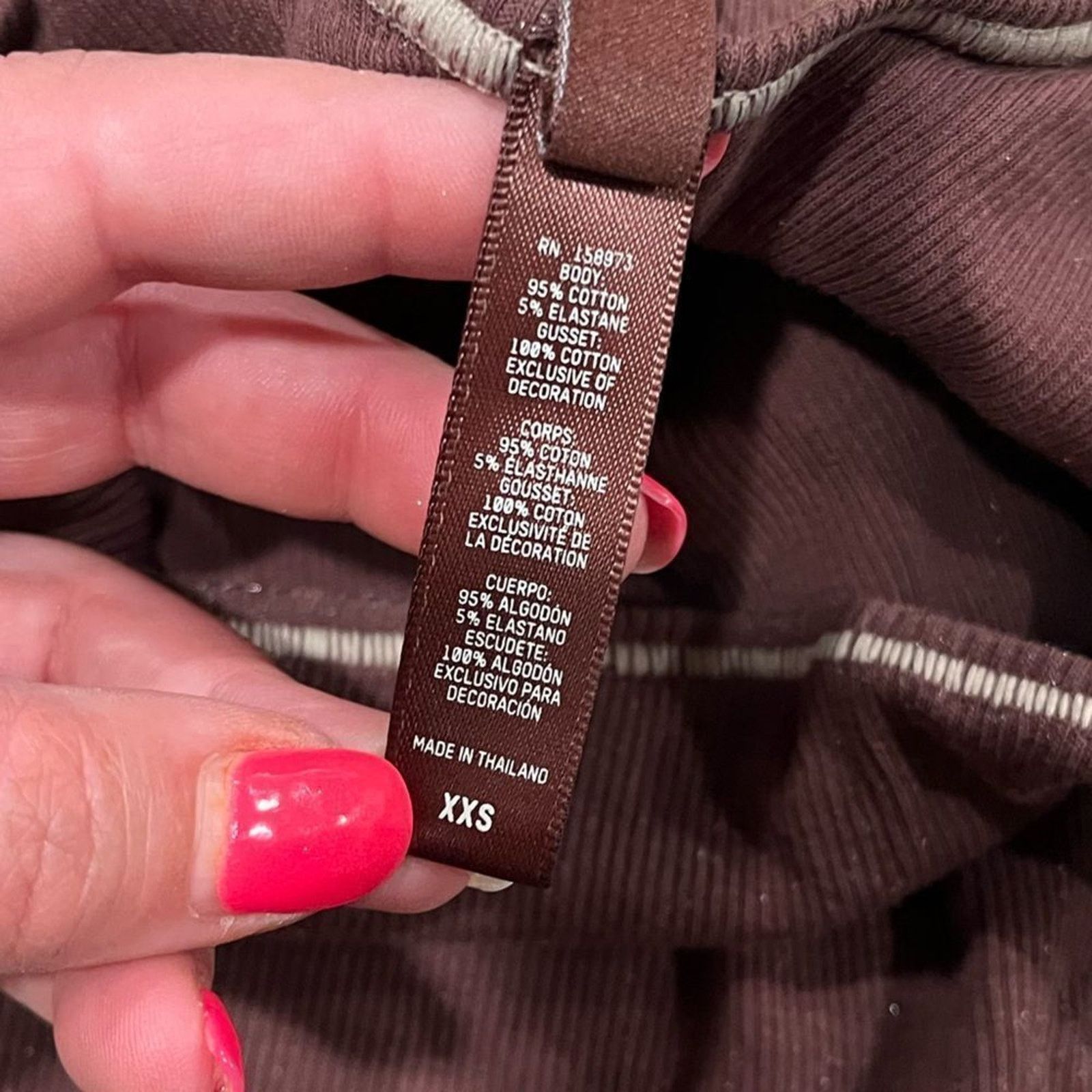 SKIMS NWT Skims Ribbed Stretch Cotton Bodysuit Chocolate Size XXS Size XXS / US 00 / IT 34 - 3 Thumbnail