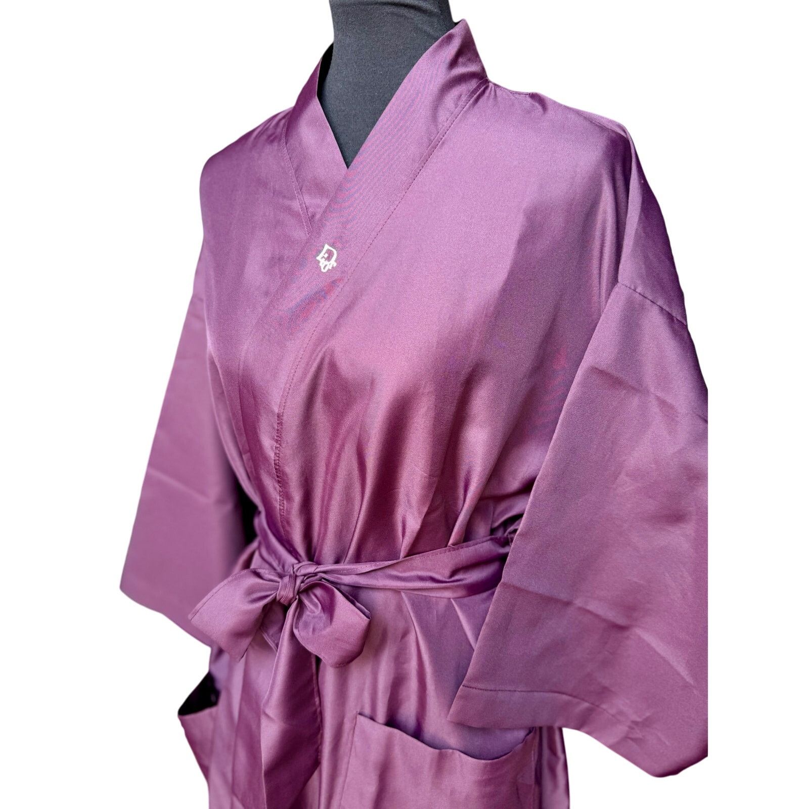 Dior Dior Stylish Purple Kimono Robe with Pockets Size ONE SIZE - 4 Thumbnail