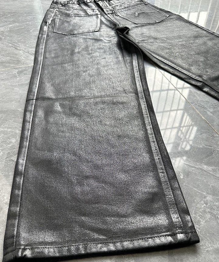 Japanese Brand × Vintage Avant garde reverse front washed waxed baggy jeans pants Size US 28 / EU 44 - 6 Thumbnail