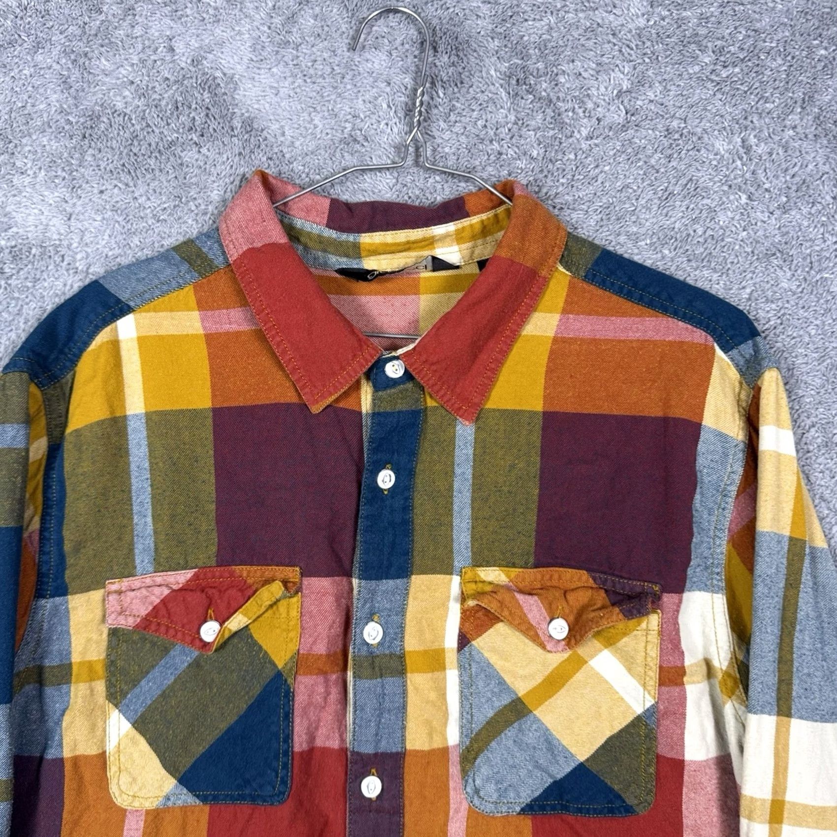 Gramicci Gramicci Flannel Shirt Mens L General Purpose Organic Cotton Madras Plaid - Long Sleeve - Button-Up - Size L Size US L / EU 52-54 / 3 - 4 Thumbnail
