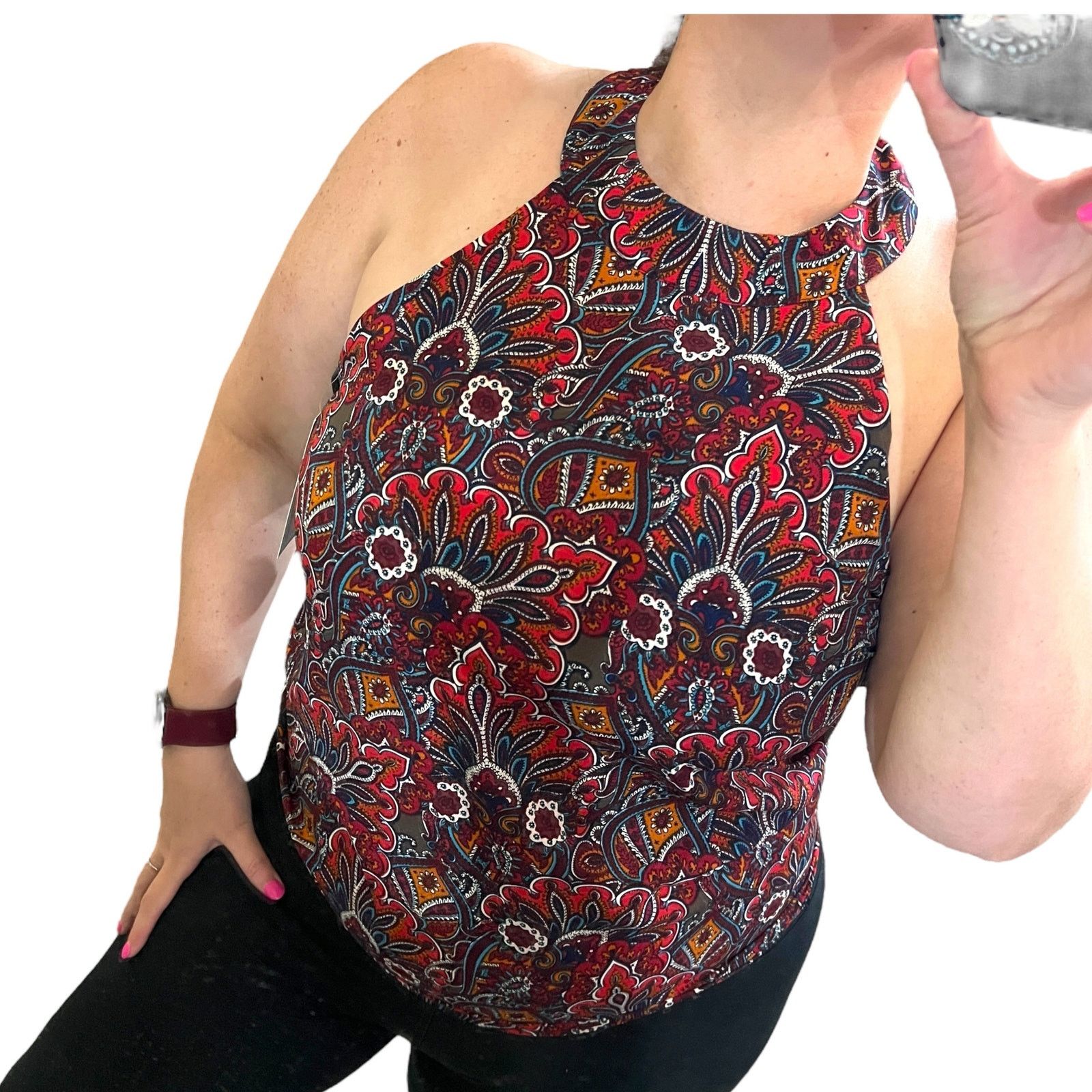 Other Ivonne Halter Top - Stitch Fix Open Back Sleeveless Blouse Size S / US 4 / IT 40 - 7 Thumbnail