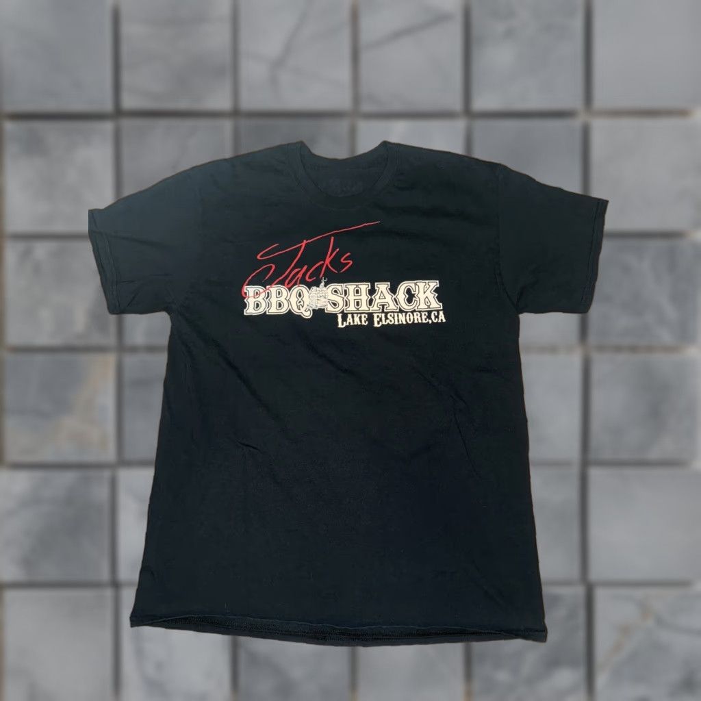 Vintage Jacks BBQ Shack T-Shirt Eat Our Meat Black L Mens Shirt Size US L / EU 52-54 / 3 - 1 Thumbnail