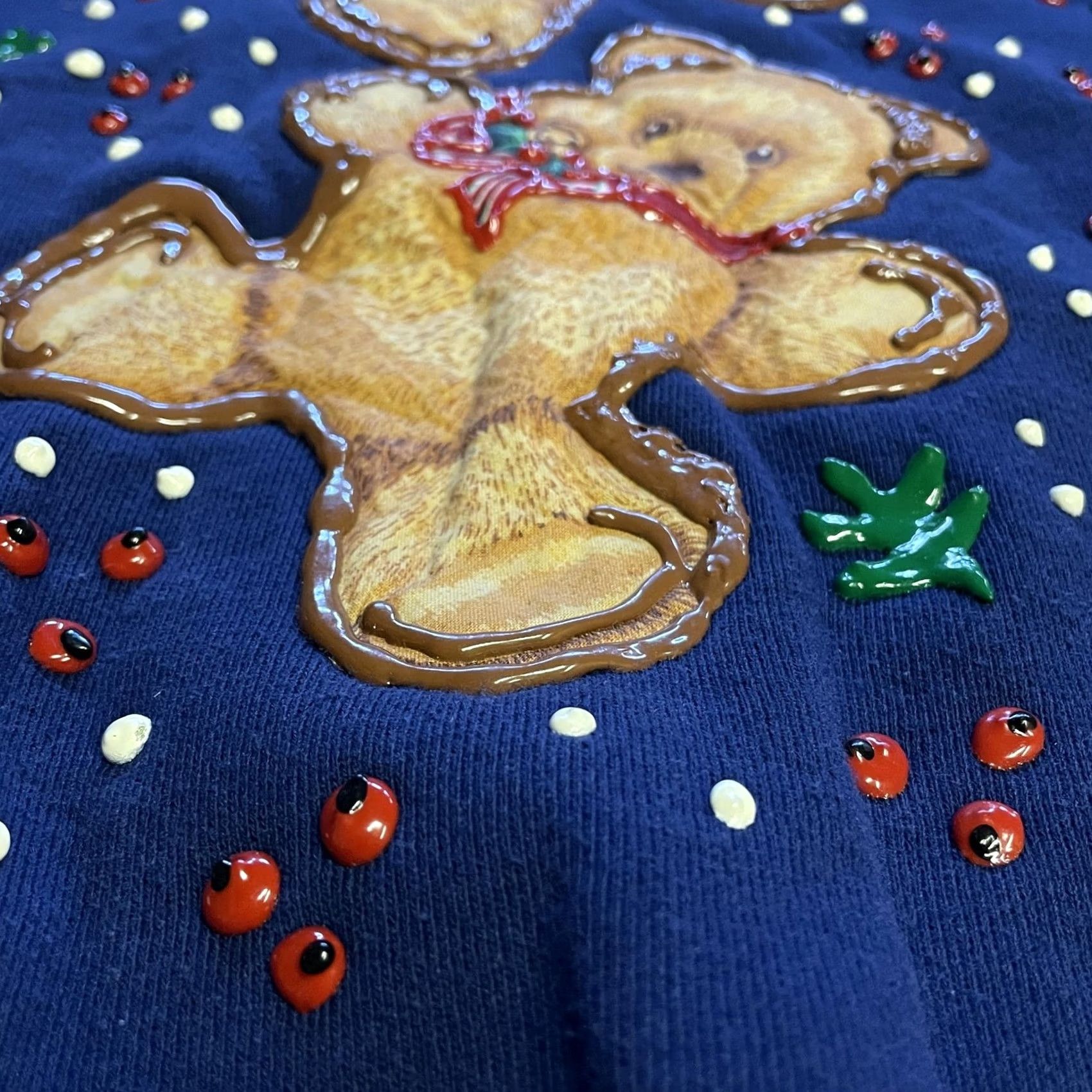 Lee VINTAGE Lee Sturdy Sweats Sweater Womens Large Blue Teddy Bear Christmas 90s USA Size L / US 10 / IT 46 - 3 Thumbnail