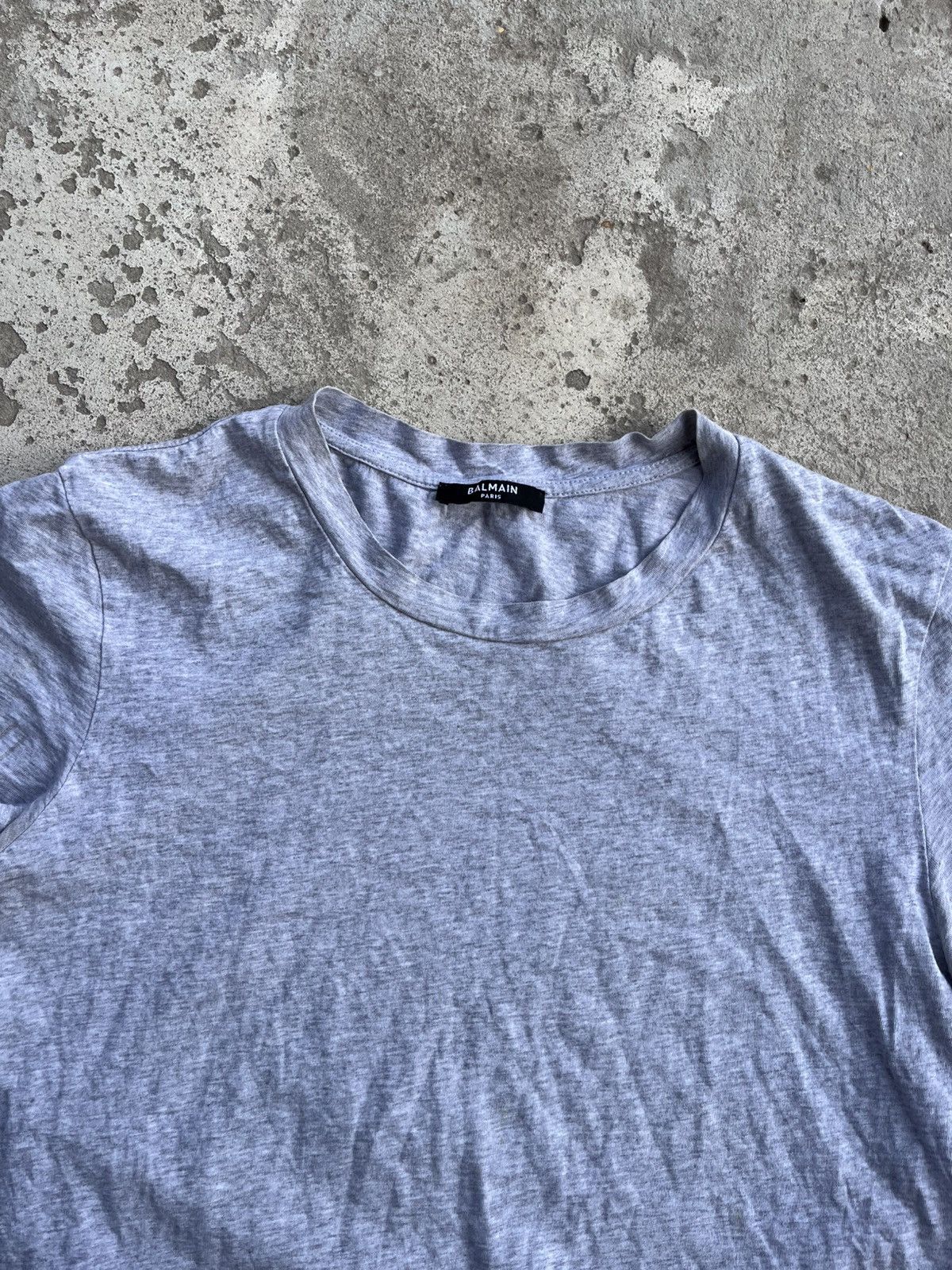 Balmain Rare Balmain Paris Logo Slim Fit Grey T-Shirt Tee Size US S / EU 44-46 / 1 - 13 Thumbnail
