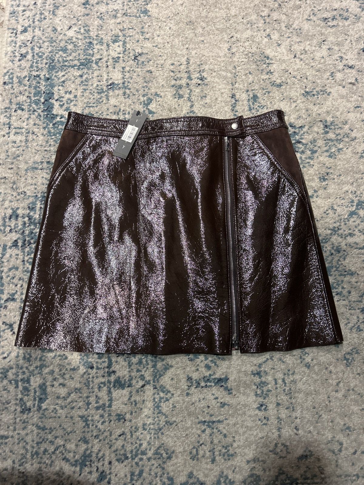 Theory Theory Leather Mini Skirt Size 27" / US 4 / IT 40 - 1 Thumbnail