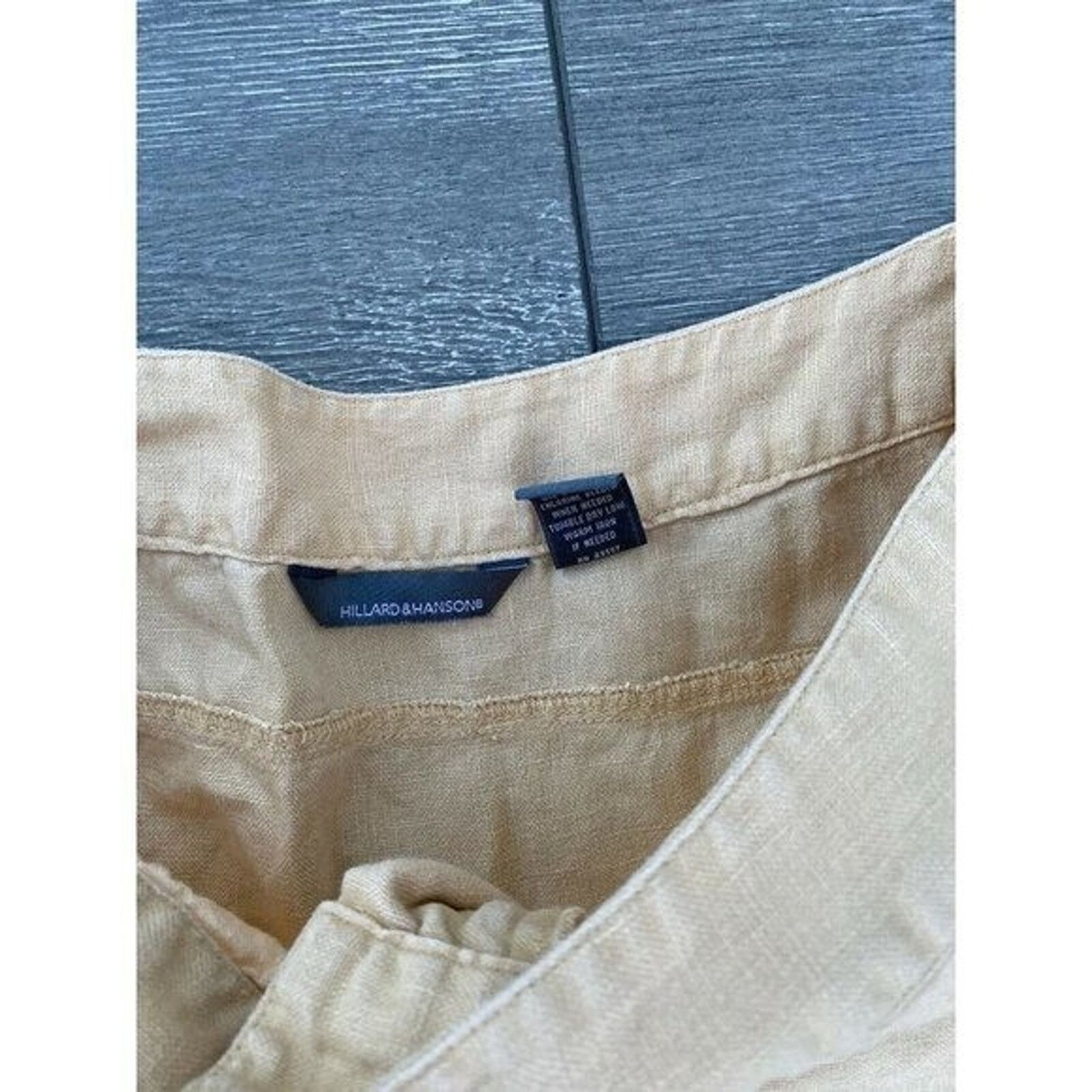 Dillard's HILLARD & HANSON Light Yelo 100% Linen Pencil Size 8 A000285 Size 30" / US 8 / IT 44 - 3 Thumbnail